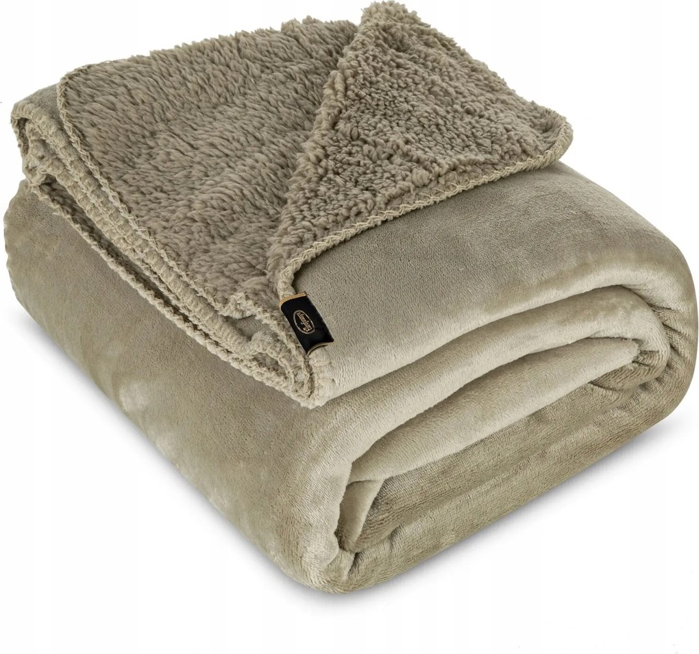 Kétoldalas takaró Tedy 70x160 bézs puha bolyhos meleg bükk strapabíró