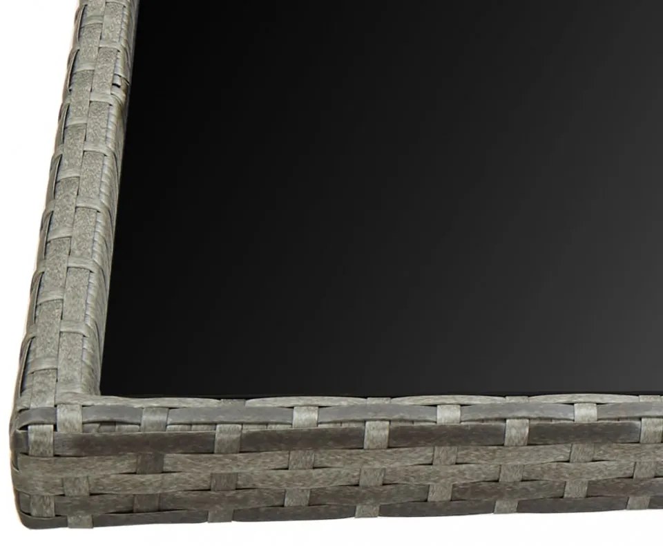 11 részes szürke polyrattan kültéri étkezőszett párnákkal