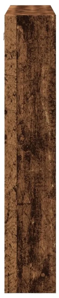 antik fa színű szerelt fa faliszekrény 80 x 15 x 80 cm