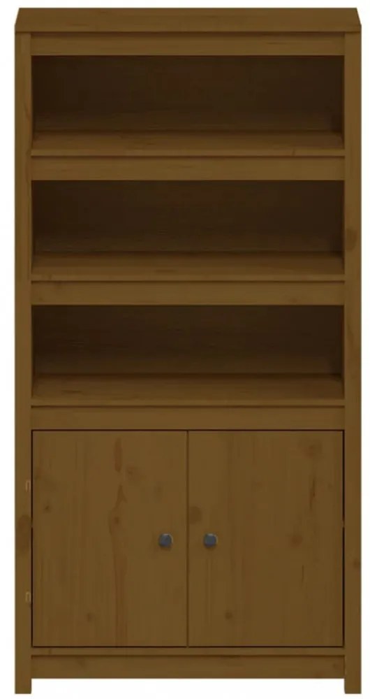 mézbarna tömör fenyőfa magasszekrény 80 x 35 x 154 cm
