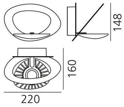 Artemide 1248020A - LED Dimmelhető fali lámpa PIRCE LED/27W/230V 3000K arany