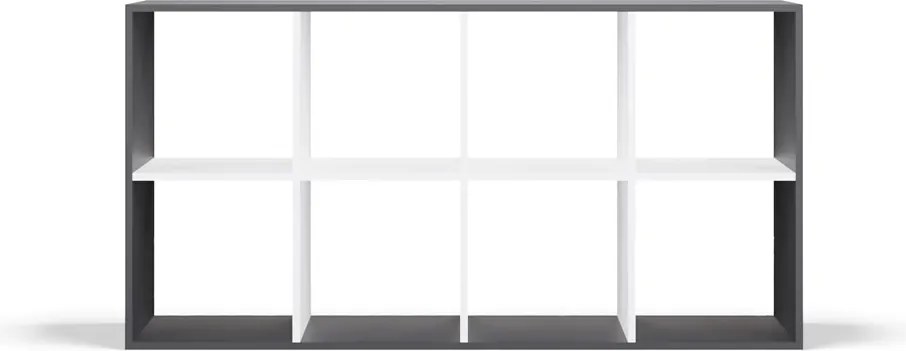 Aldabra Malax 2x4 polc, 147x75x30 cm, antracit-fehér