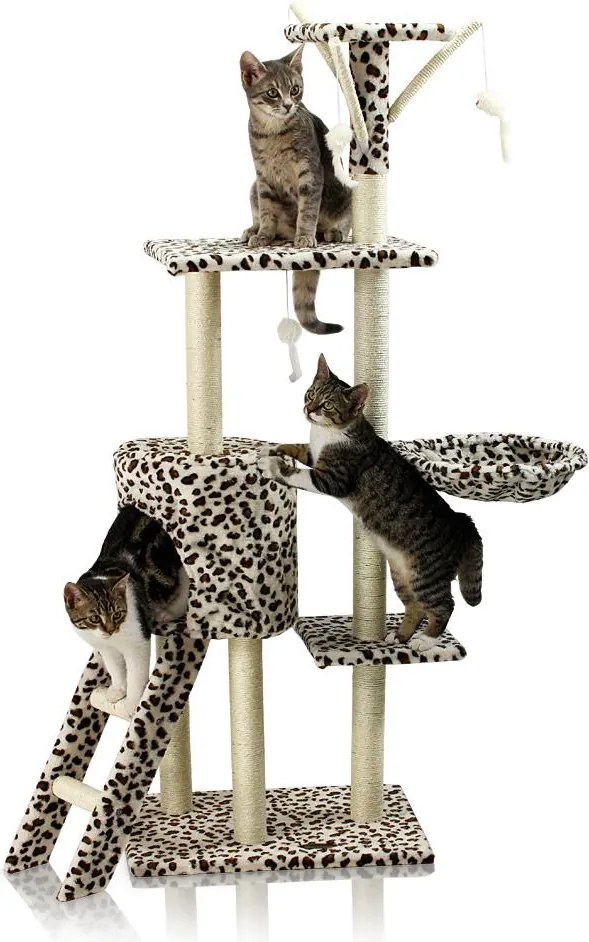 Kaparófa macskáknak Hawaj 138 cm leopárd minta