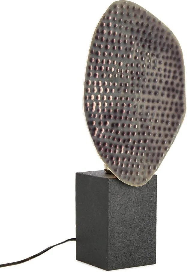 Antracitszürke fém asztali lámpa fém búrával (magasság 46 cm) Neev – Bizzotto