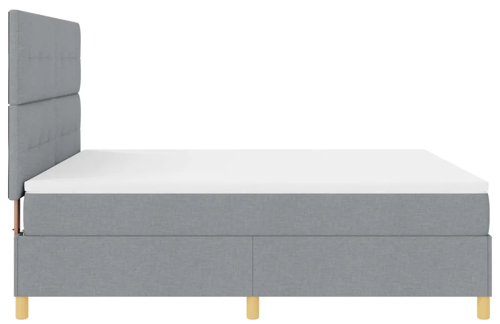 Boxspring ágy matraccal és LED világítással, világosszürke 180x200 cm Szövet