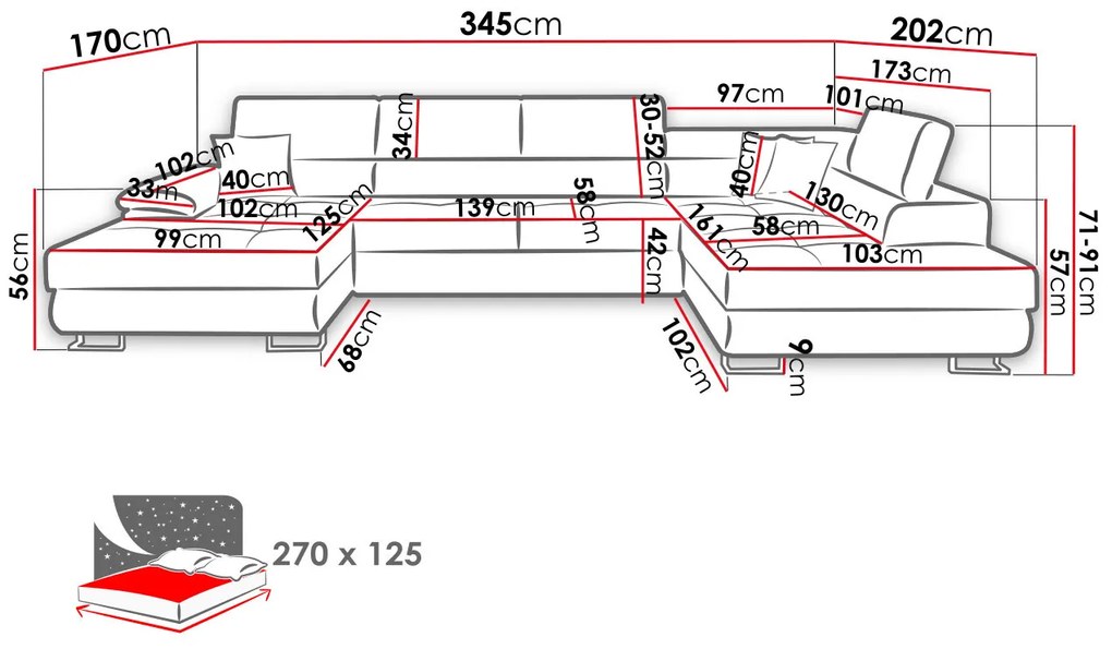 Sarok ülőgarnitúra Alphard Bis (J) (öko-bőr soft 011 + lux 06). 1051162