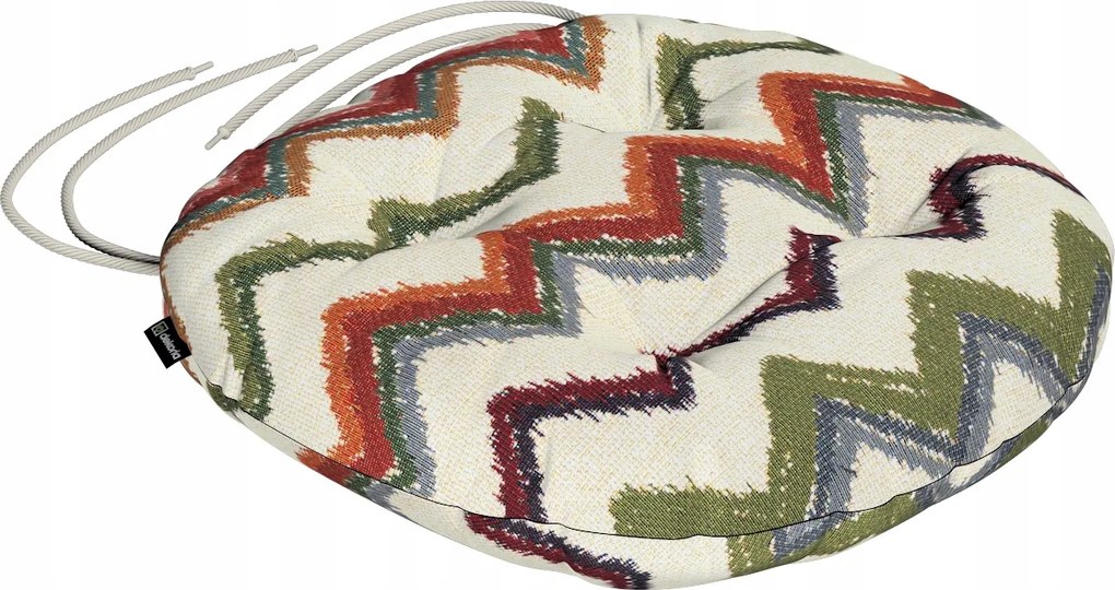 Adam székpárna 40x8 piros-zöld cikk-cakk krémszínű alapon