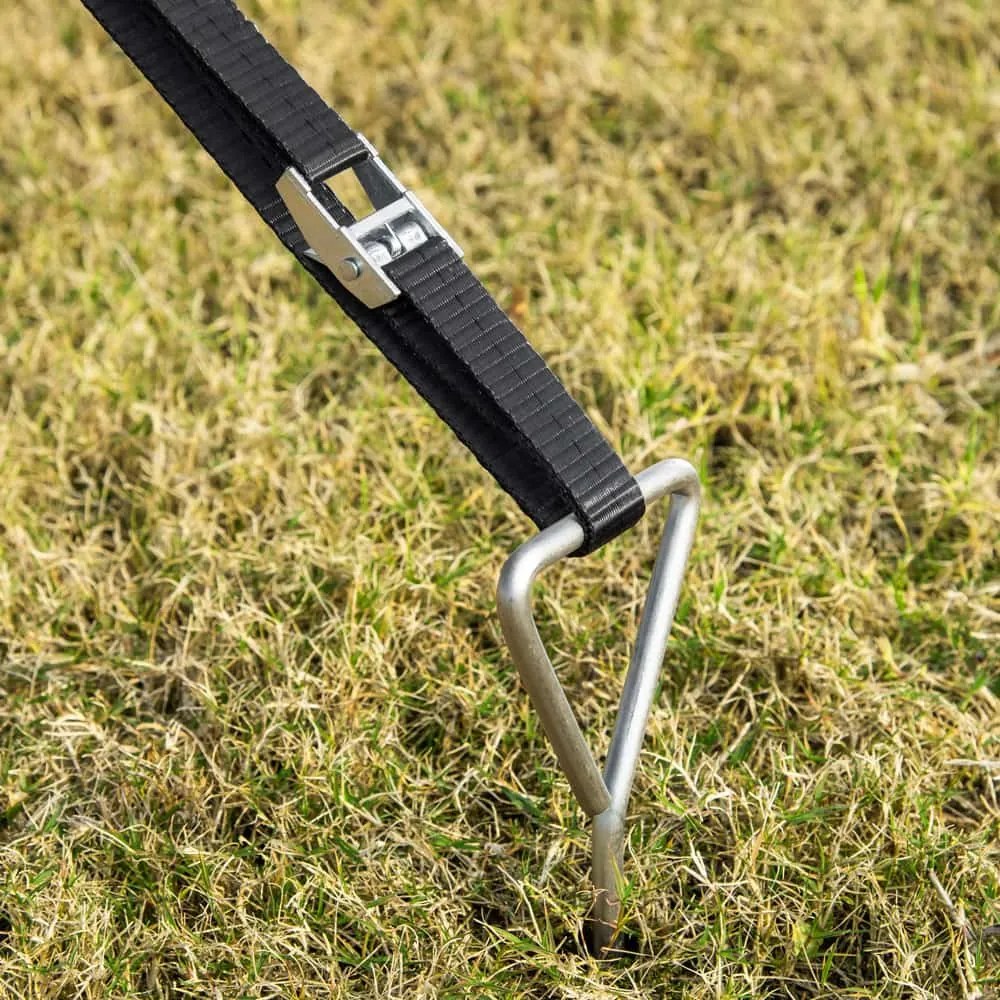 Földhorgony készlet, 4 db, 42,5x8,5cm, ezüst Monzana