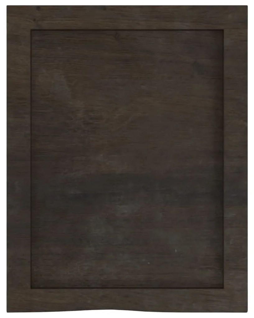sötétbarna kezelt tömör tölgyfa fali polc 40x50x(2-6) cm