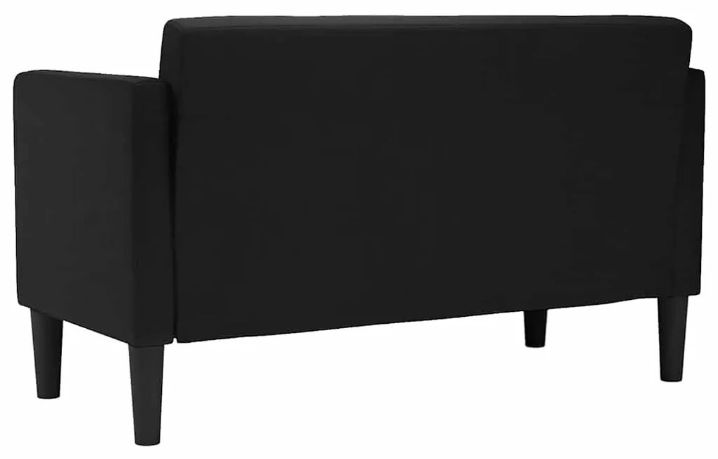 fekete szövet loveseat kanapé 111 cm