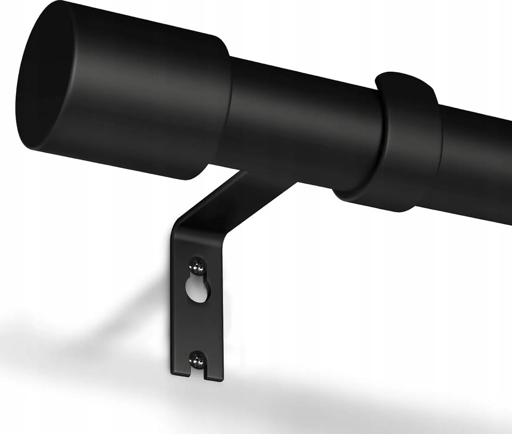 Geebobo Állítható Fali Függönykarnis Menetes Fekete 19 mm 76-228cm Prémium