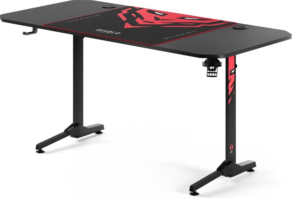 Gamer asztal 160 cm fekete: Diablo X-Mate 1600