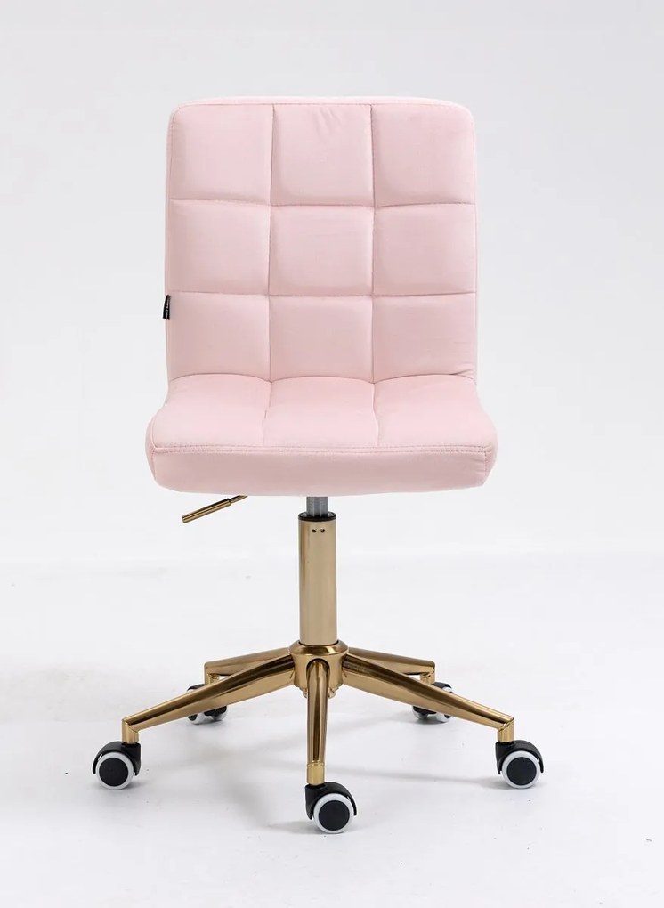 HR7009K Púderrózsaszín modern velúr szék arany lábbal