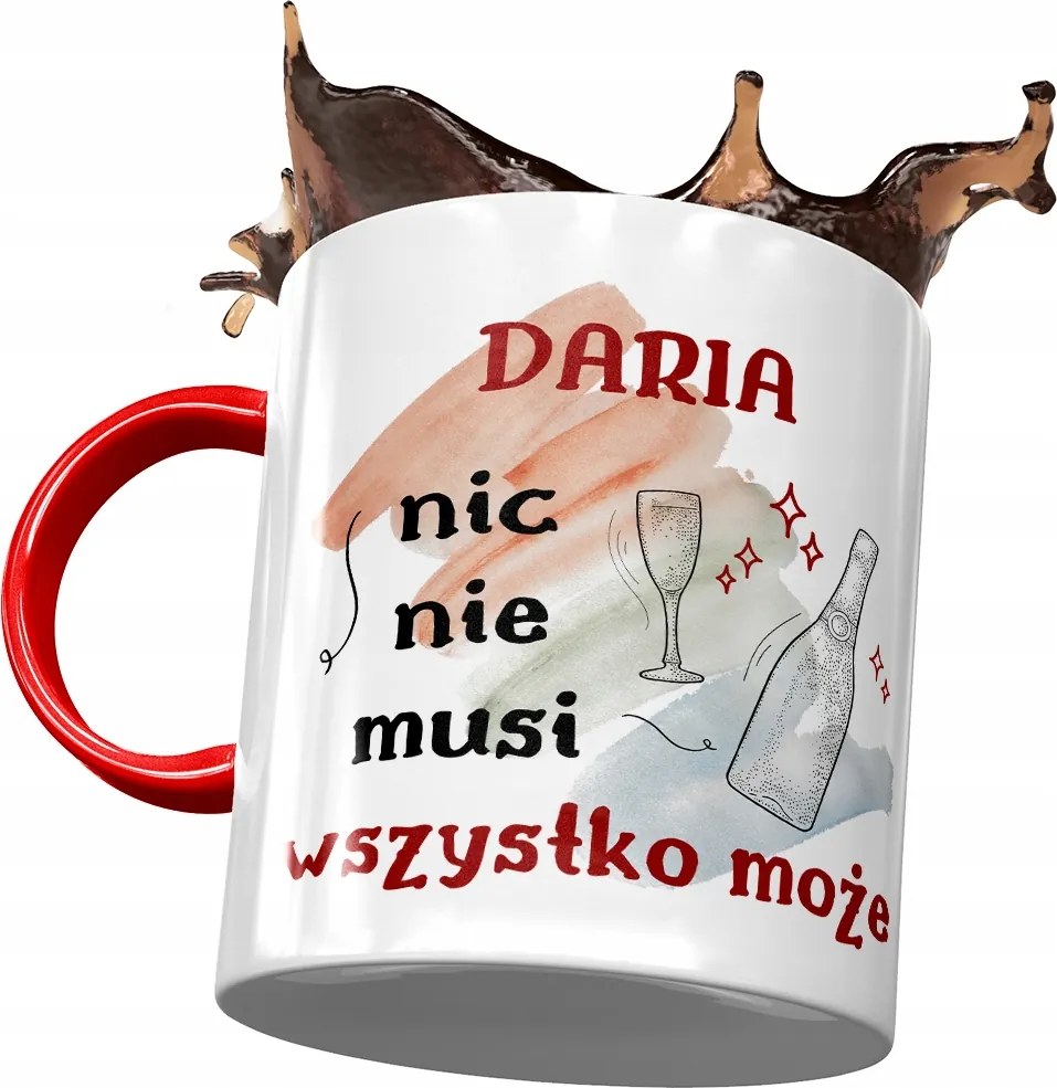 Piros Bögre Daria Barátnő Feleség Ajándék Nyomtatott Fotóval