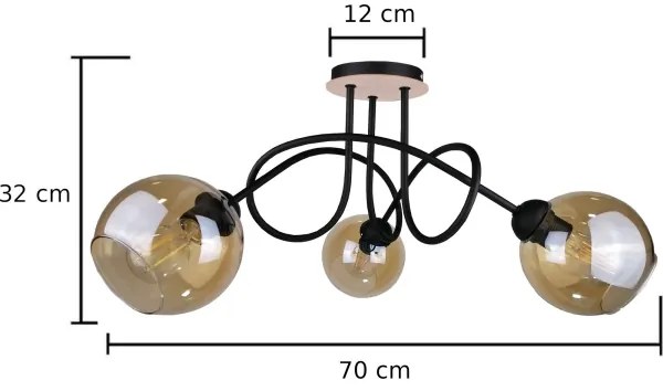 Felületre szerelhető csillár VENUS WOOD 3xE27/60W/230V