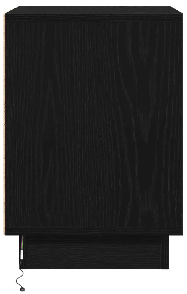 Éjjeli szekrények LED világítással 2 db Fekete 39x34,5x50 cm
