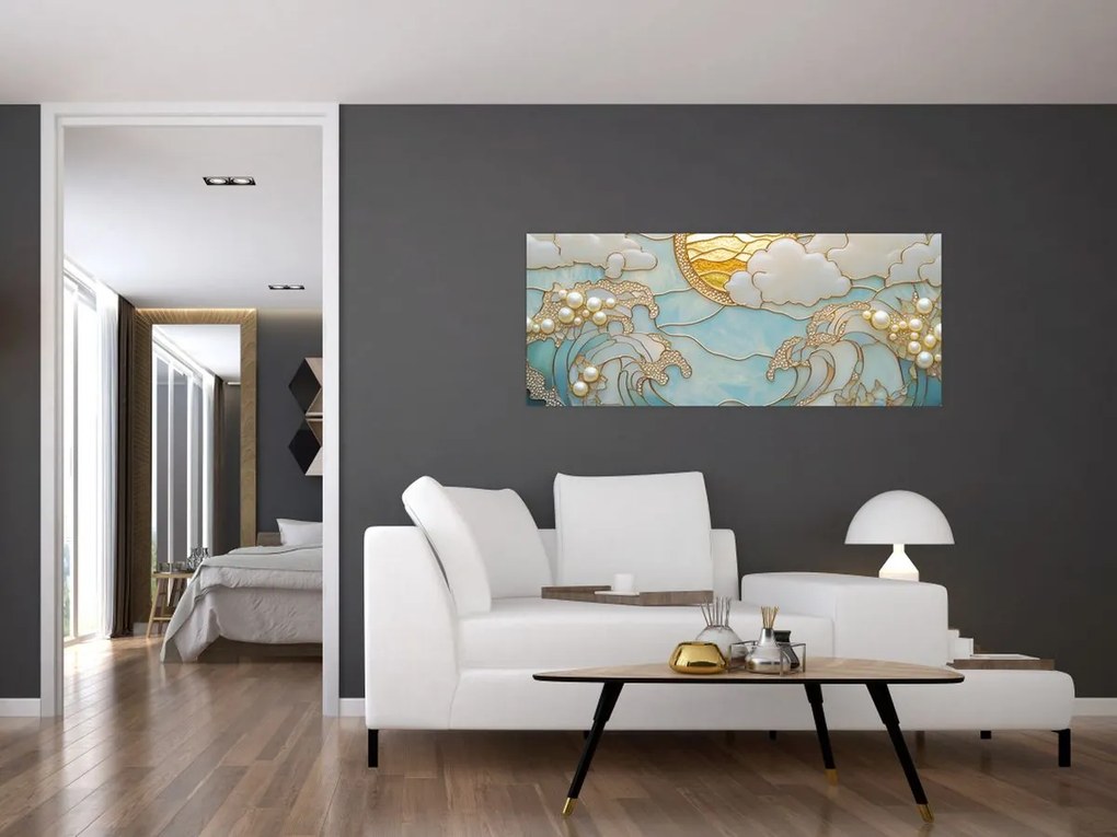 Kép - 3D gyöngyök az óceánban (120x50 cm)