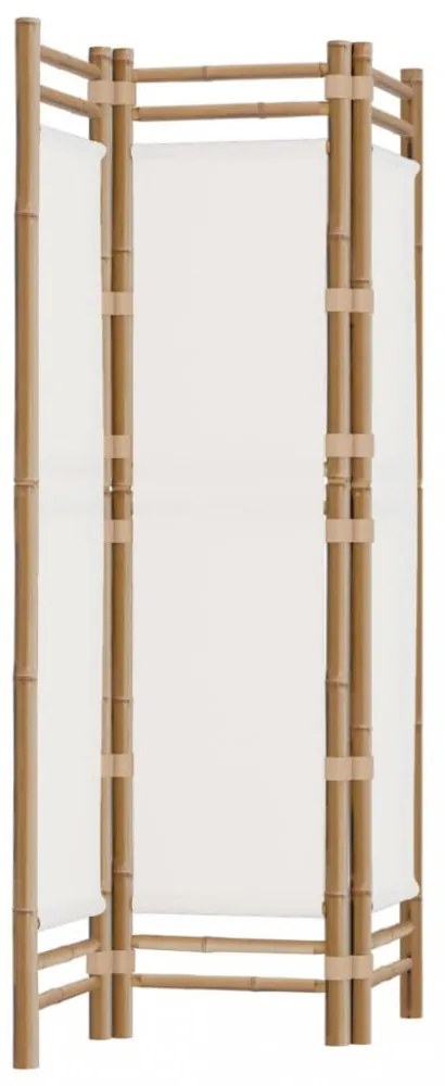 3 paneles összecsukható bambusz és vászon térelválasztó 120 cm