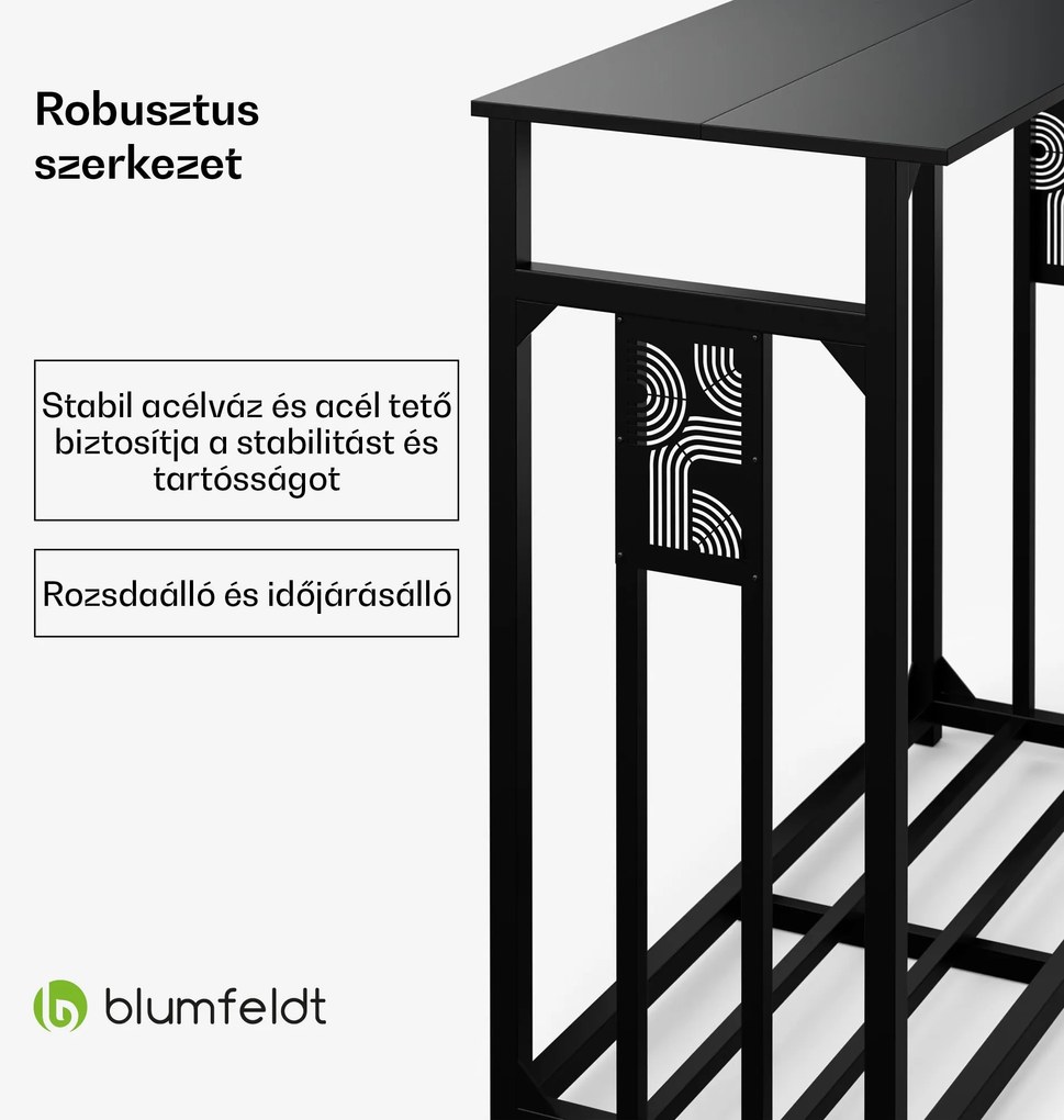 Blumfeldt Valdivian fatároló, 1,5 rakodóméter, stabil, acél, esővédő fedél, hordtáska