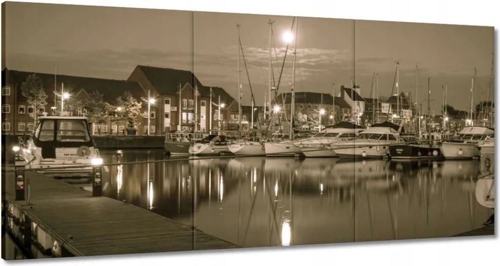 Festmények 180x90 Kikötő-Fotó szépia