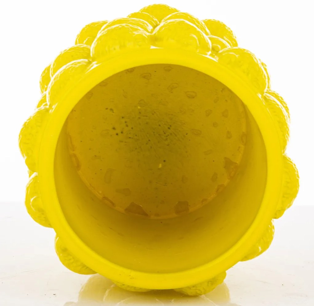 Modern design Kaspó kerámia sárga 10x12x12 belső lyuk 8cm