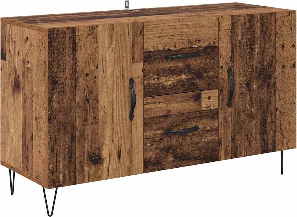 vidaXL Széf fiókkal Öreg fa 100 x 36 x 60 cm Faanyag