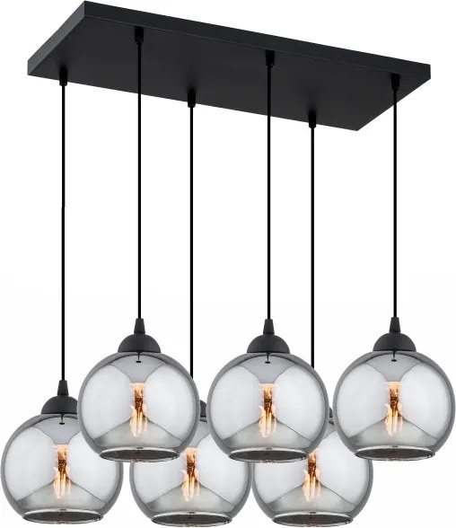 Brilagi - Zsinóros csillár DIOR 6xE27/60W/230V fekete/füstszürke