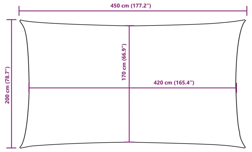 vidaXL kék téglalap alakú oxford-szövet napvitorla 2 x 4,5 m