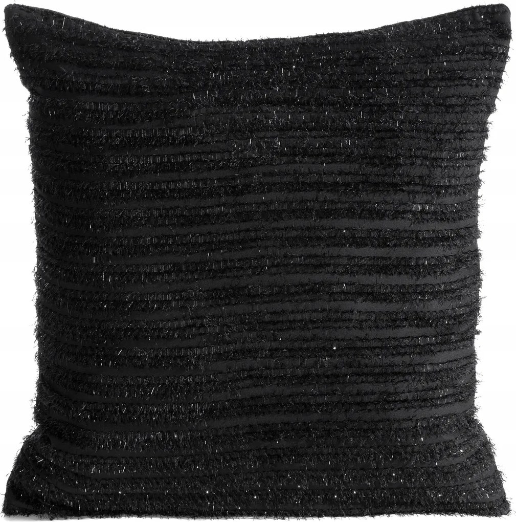 Dekoratív párnahuzat Reina 45x45 Eva Minge fekete chiffon mohair cérna