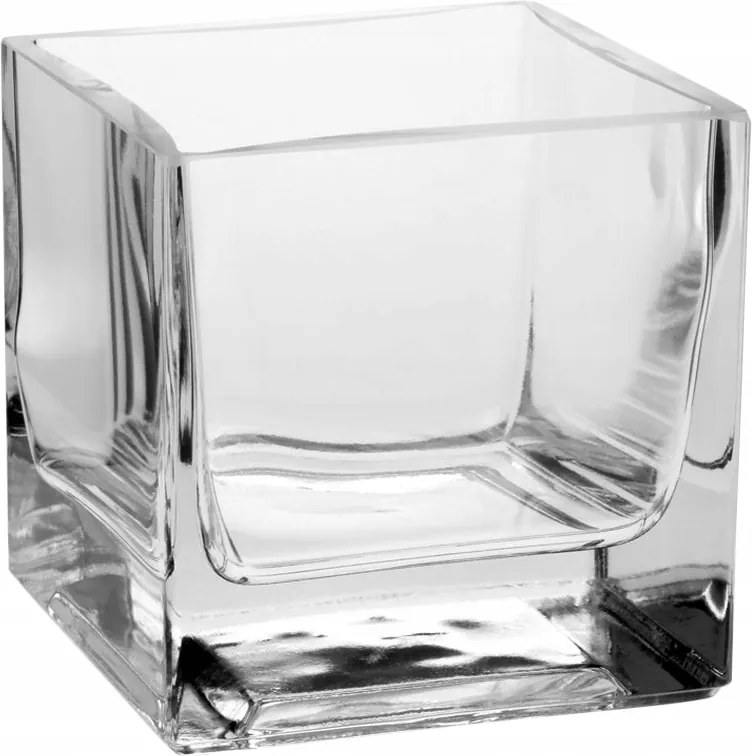 Virágváza Vastag Üveg Négyzet 10 X 10 CM Edwanex