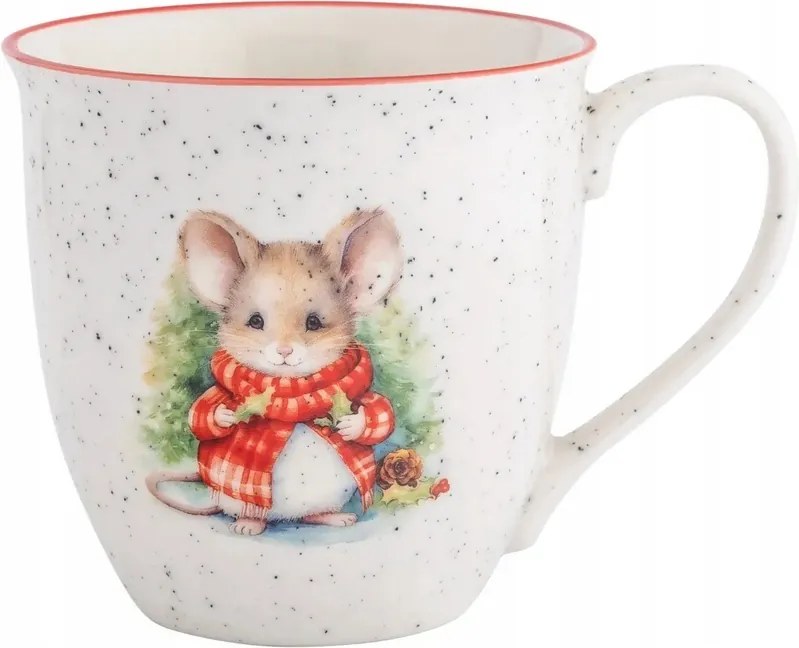 Nagy karácsonyi porcelán bögre XXL 630ml Téli egér