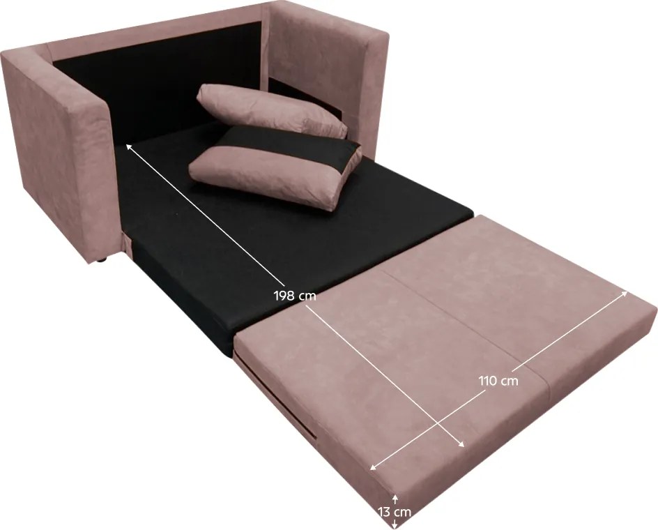 Kihúzható kanapé, rózsaszín, BEJA