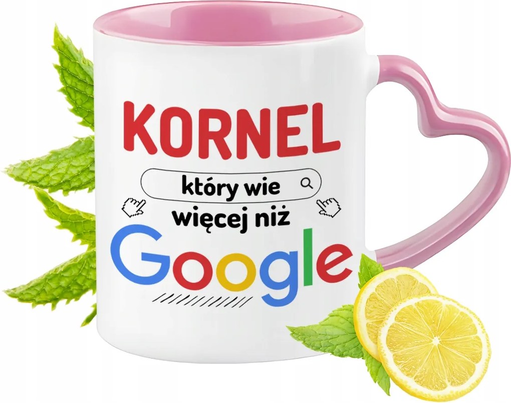 Kornél Bögre Rózsaszín Szív Alakú Füllel Kávé Ajándék