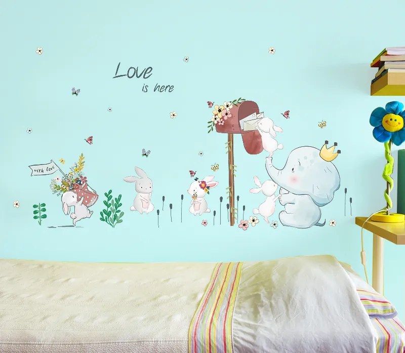 PIPPER | Falmatrica "Elefánt nyuszival" 52x110 cm