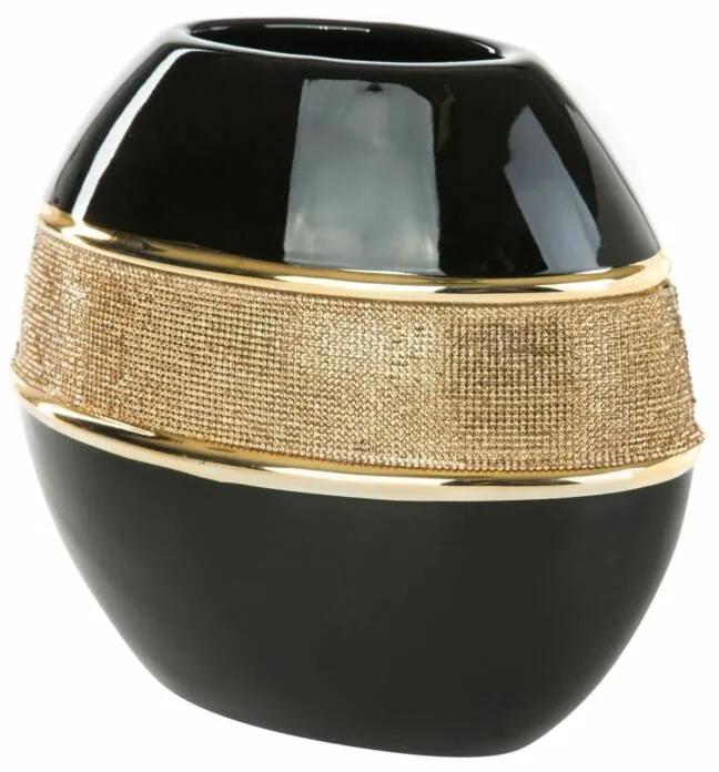 Nati váza Fekete / arany 24 x 12 x 23 cm - 5 cm - HS359755