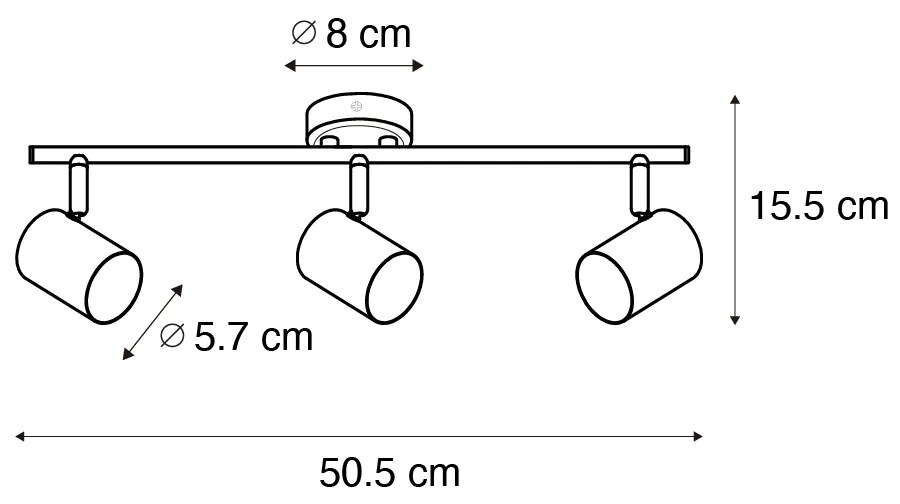 Modern spotlámpa bronz dönthető 3-lámpás - Jeana