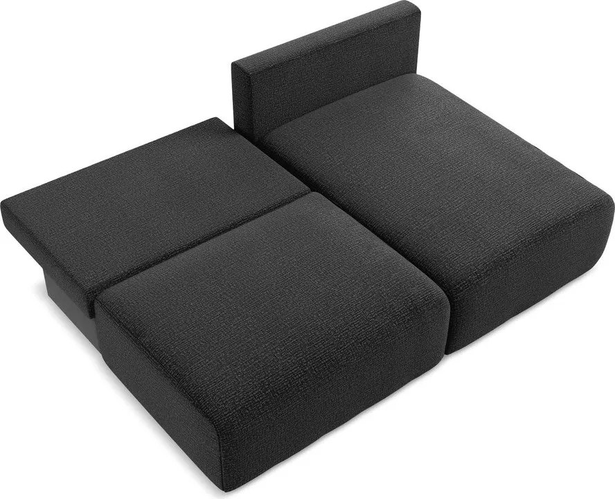 Fekete kinyitható-tárolóhelyes sarokkanapé (jobb oldali) Kalena – Makamii