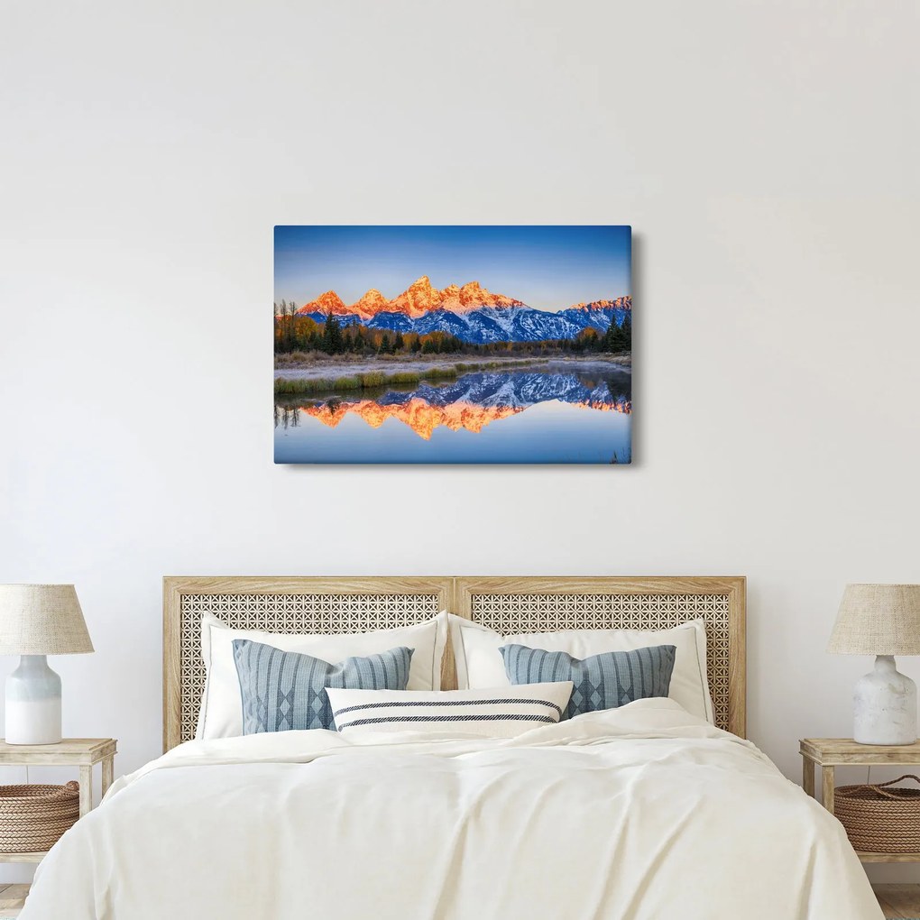 A havas hegycsúcsok képe (90x60 cm)