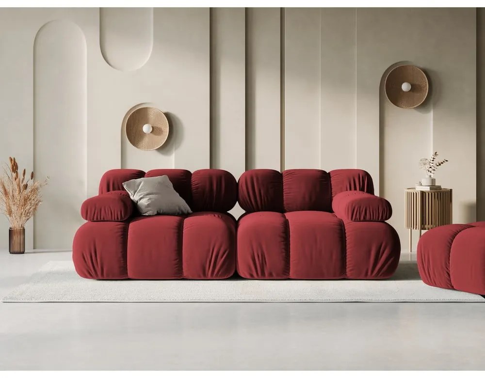 Piros bársony kanapé 188 cm Bellis – Micadoni Home