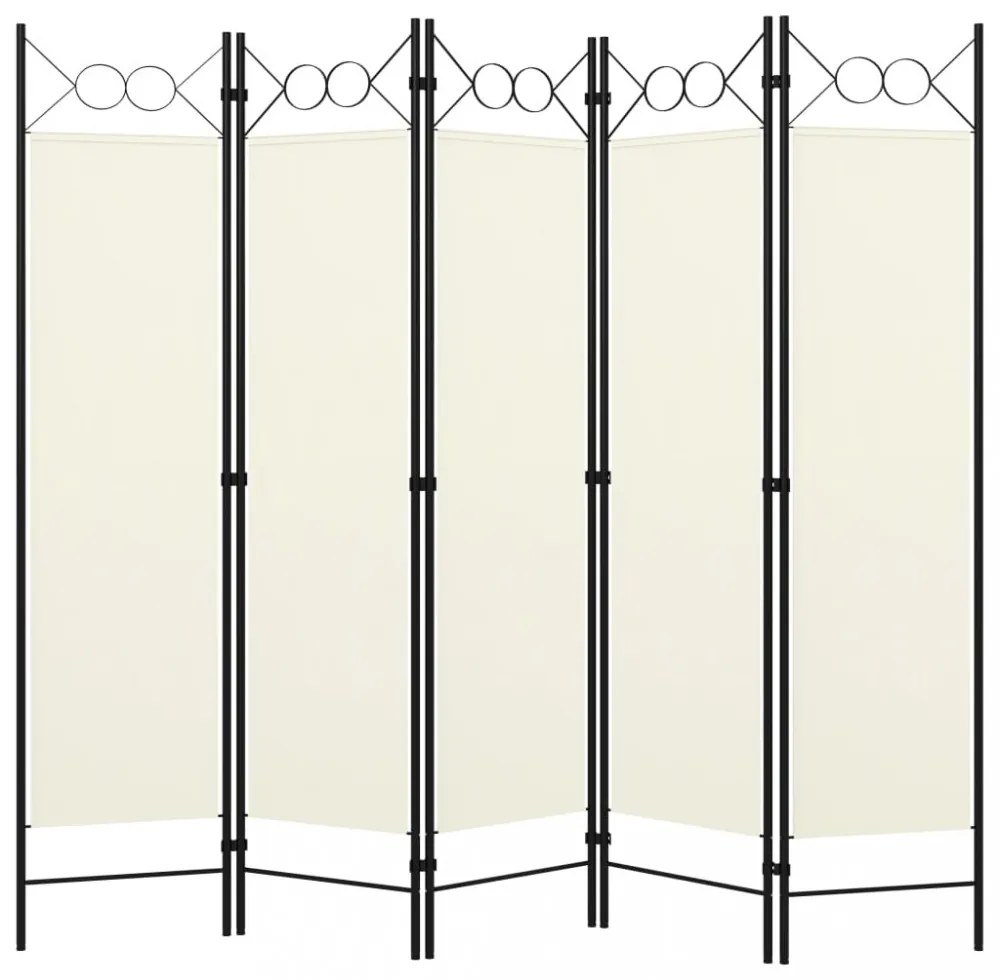 fehér 5 paneles paraván 200 x 180 cm
