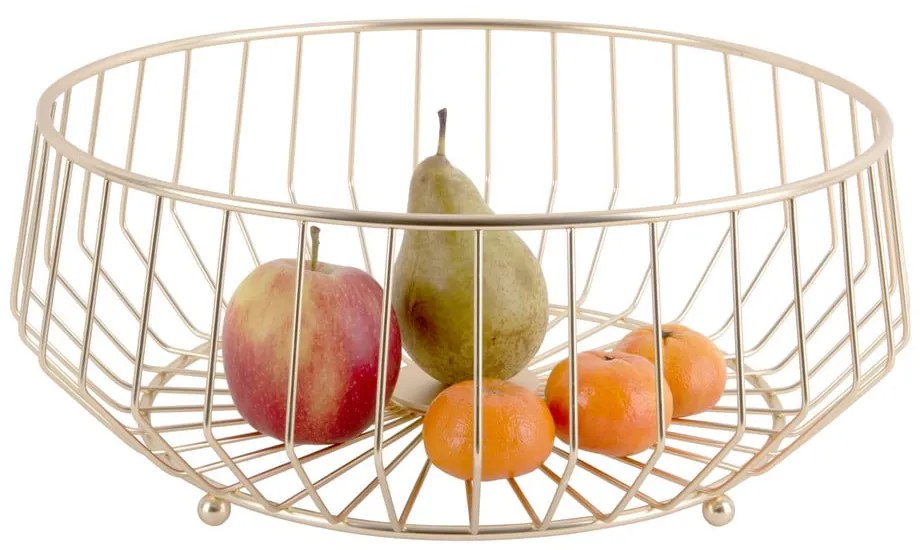 Linea aranyszínű fém gyümölcskosár, ø 34 cm - PT LIVING