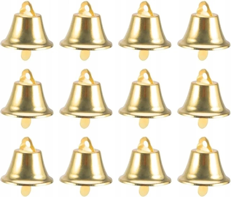 Karácsonyi csengettyűk kézműves karácsonyfadíszek 24db-os arany szín