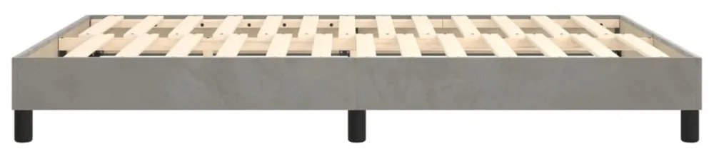 világosszürke bársony rugós ágykeret 140 x 190 cm