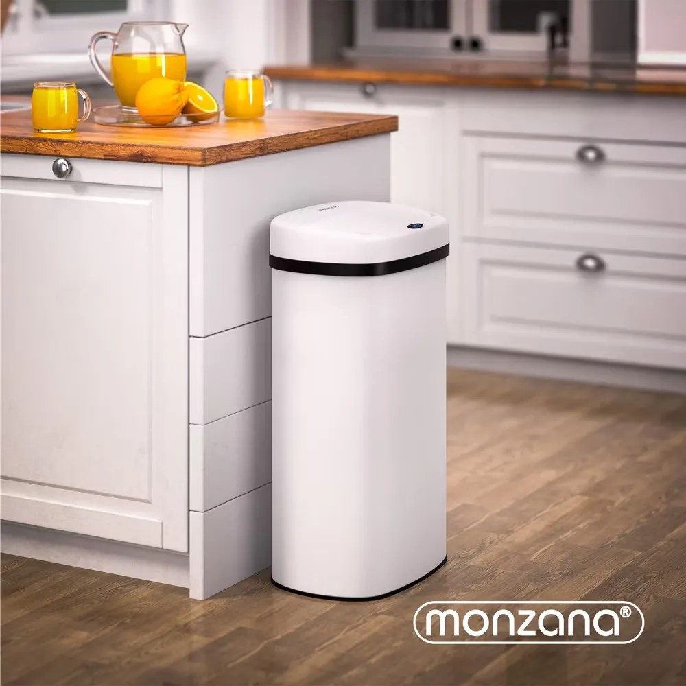 Deuba Érintésmentes szögletes szemetes USB-vel 50 l - fehér