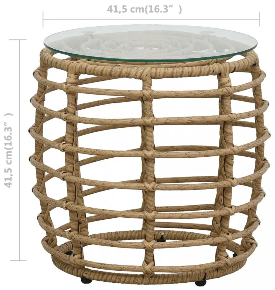 3-darabos tölgyszínű polyrattan bisztrószett