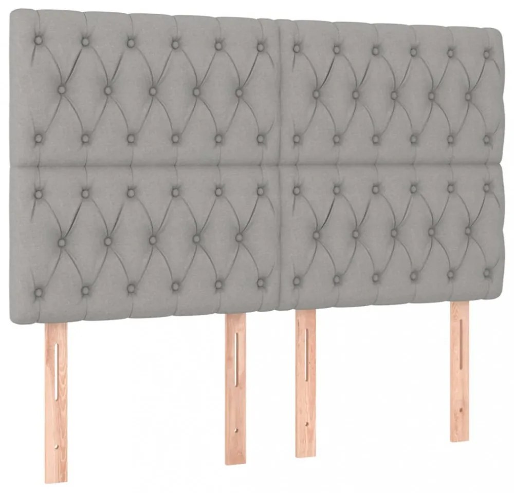 világosszürke szövet fejtámla 144x7x118/128 cm