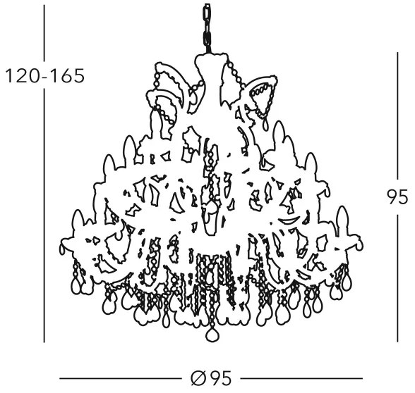 Kolarz 960.812+12+6 - Kristálycsillár láncon VALERIE 30xE14/40W/230V