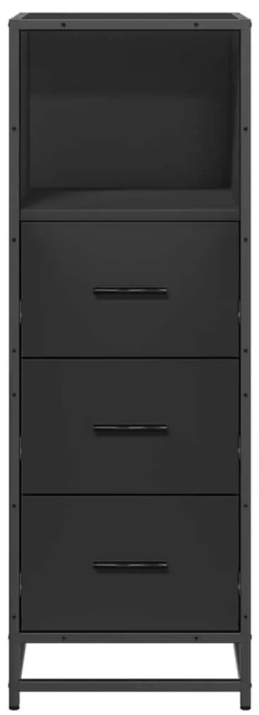 vidaXL fekete szerelt fa fürdőszobaszekrény 35x37,5x100 cm