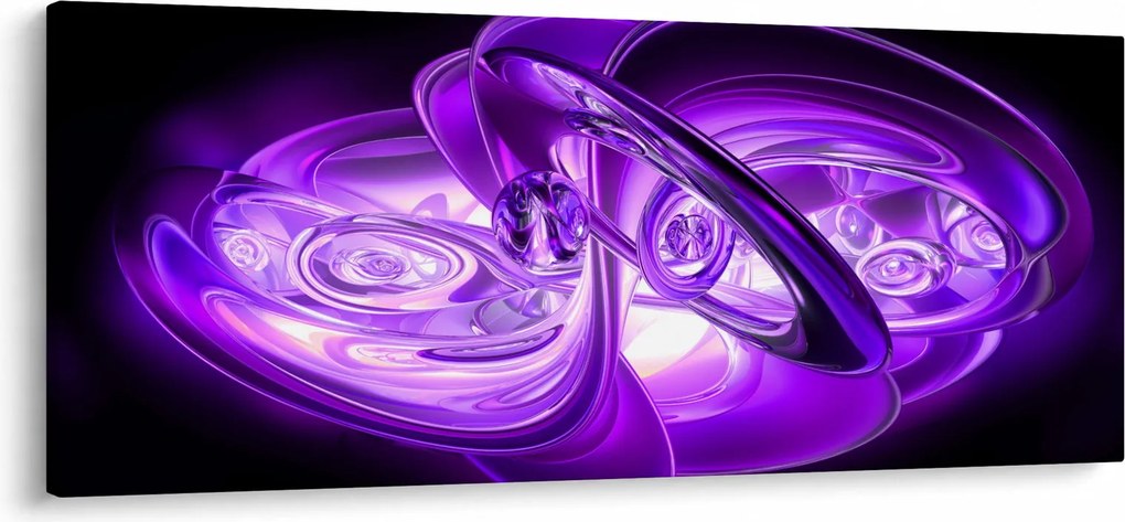 Lila fraktálos kép (120x50 cm)