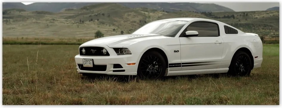 Fotótapéta flizelina 250x93 fehér Ford Mustang